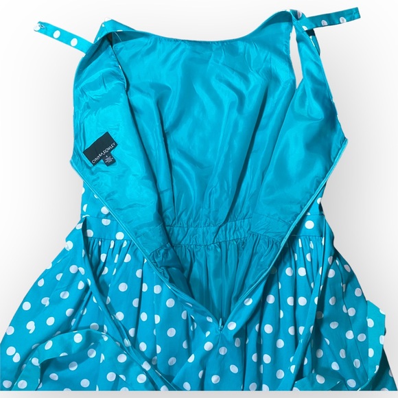 Cynthia Rowley Turquoise White Polka Dot Fit & Flare Sleeveless Dress size 8 - Picture 11 of 11